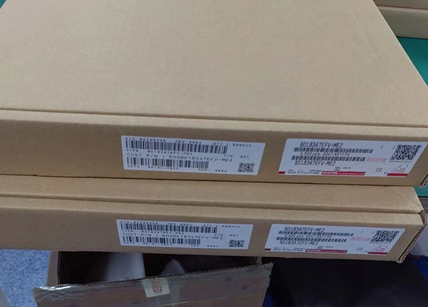 Stack of sealed original cardboard shipping cartons from ROHM Semiconductor for part number BD18347EFV-ME2